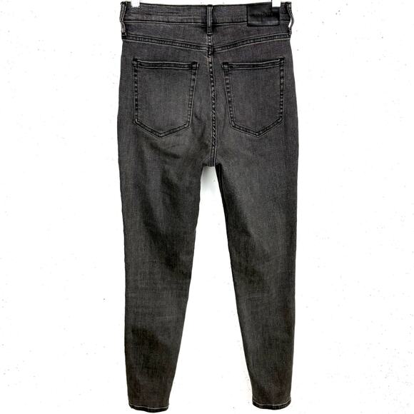 Everlane Womens High Rise Skinny Denim Jeans Zip Fly Washed Black Size 28 Tall - Picture 4 of 10